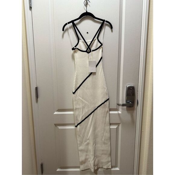 Significant Other Maple Ribbed Knit Maxi Dress In Ivory Contras Size 4 NWT - Picture 5 of 6